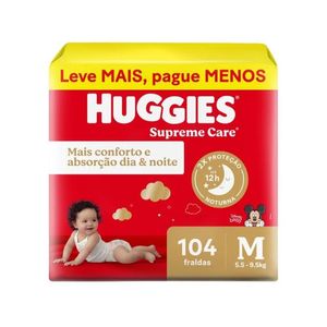 Fralda Huggies Supreme Care Max M 104 Unidades