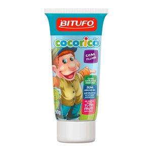 Gel Dental Bitufo Cocoricó Com Flúor Sabor Tutti-Frutti 90g