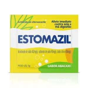 Estomazil Abacaxi 462mg + 90mg + 438mg, envelope com 5g de pó Efervescente