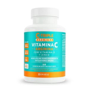 C-Triple + Arginina - Vitamina C 500mg + Zinco 5mg + Vitamina D 200UI + Arginina 500mg 30 Comprimido