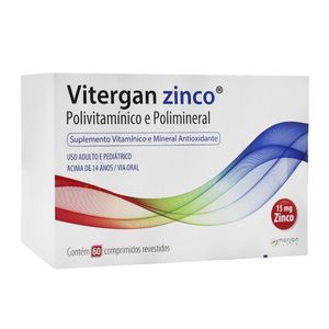 Vitergan Zinco 60 Comprimidos Revestidos