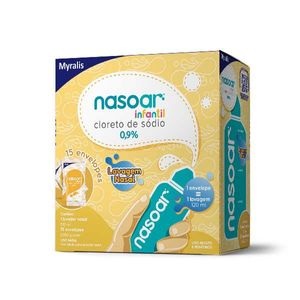 Nasoar Infantil 0,9% Lavagem Nasal 15 Envelopes + Lavador Nasal 120mlMyralis