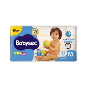Fralda Babysec Ultrasec Hiper M 68 Unidades