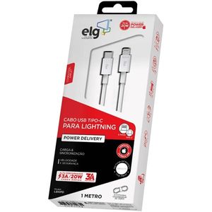 Cabo ELG USB Tipo-C para Lightning - 1m - Branco - L810PD