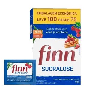 Adoçante Finn 60g Leve 100 Pague 75 Envelopes Sucralose