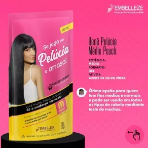 Gel para Cabelo Hene Pouch Pelúcia Médio 180g