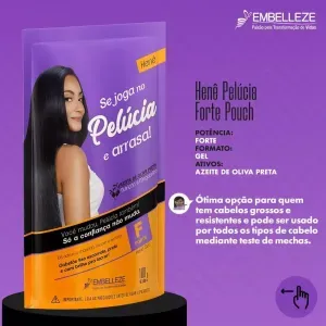 Gel para Cabelo Hene Pouch Pelúcia Forte 180g