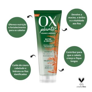 Shampoo Ox Plants Nutre e Cresce 400ml