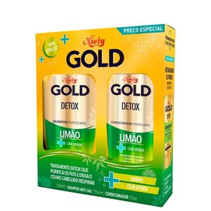 Kit Niely Gold Shampoo Detox Limão e Chá Verde 275ml + Condicionador 175ml