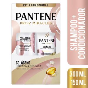 Kit Shampoo 300ml + Condicionador 150ml Pantene Colágeno Hidrata & Resgata