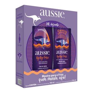 Kit Aussie Shampoo 180ml + Condicionador 236ml Bye Bye Frizz Óleo de Jojoba e Babosa