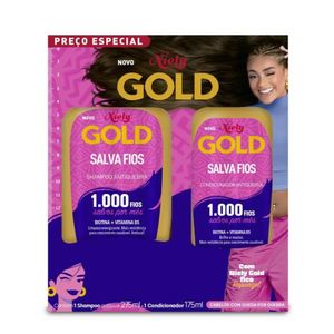 Kit Niely Gold Shampoo 275ml + Condicionador 175ml Salva Fios