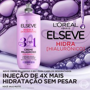 Creme Para Pentear Elseve 500ml Hidra Hialurônico