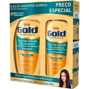 Kit Niely Gold Pós-Química Shampoo 300ml + Condicionador 200ml