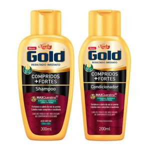 Kit Niely Gold Compridos Mais Fortes Shampoo 300ml e+ Condicionador 200ml