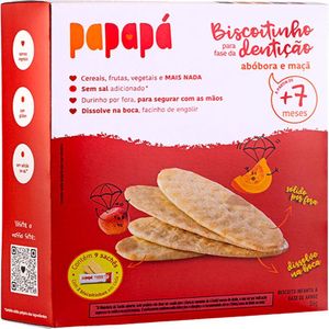 Biscoito Papapá 36g Para Fase Dentição Sem Glúten Abóbora e Maçã