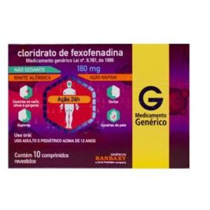 Fexofenadina Genérico Ranbaxy 120mg 10 Comprimidos