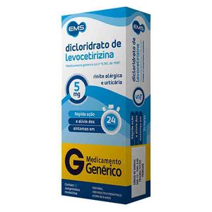 Levocetirizina Genérico EMS 5mg 10 Comprimidos Revestidos