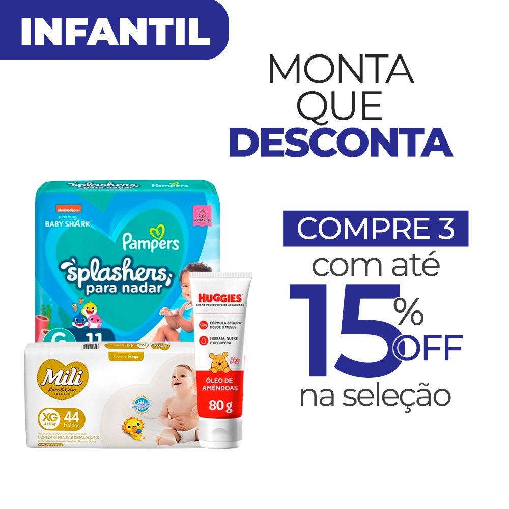Combine 3 ou mais produtos e ganhe 15% de desconto