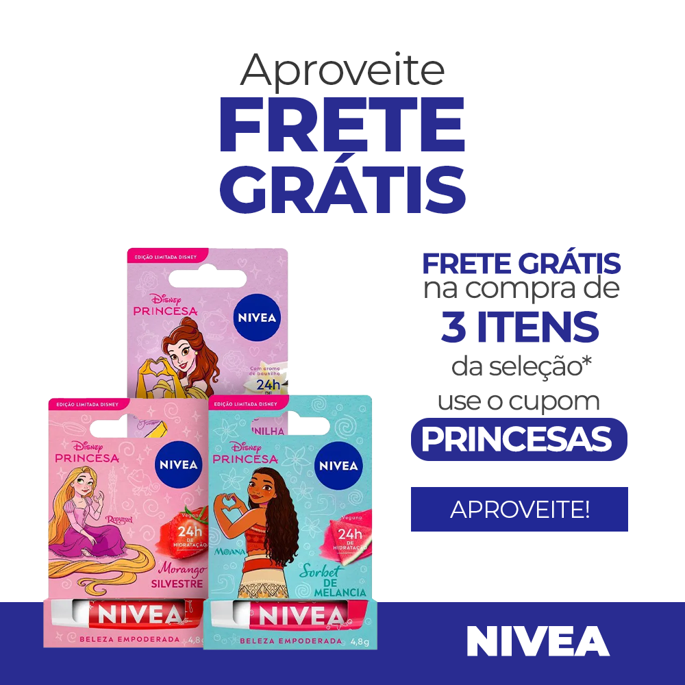 Combine 3 produtos e ganhe frete grátis  aplicando o cupom Princesas.