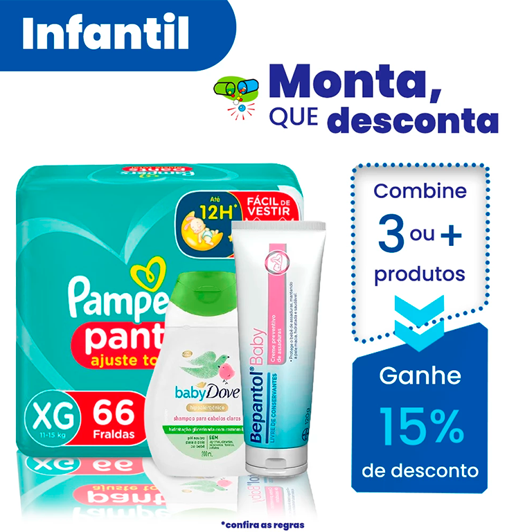  Combine 3 ou mais produtos e ganhe 15% de desconto