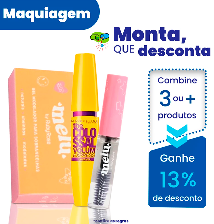  Combine 3 ou mais produtos e ganhe 13% de desconto