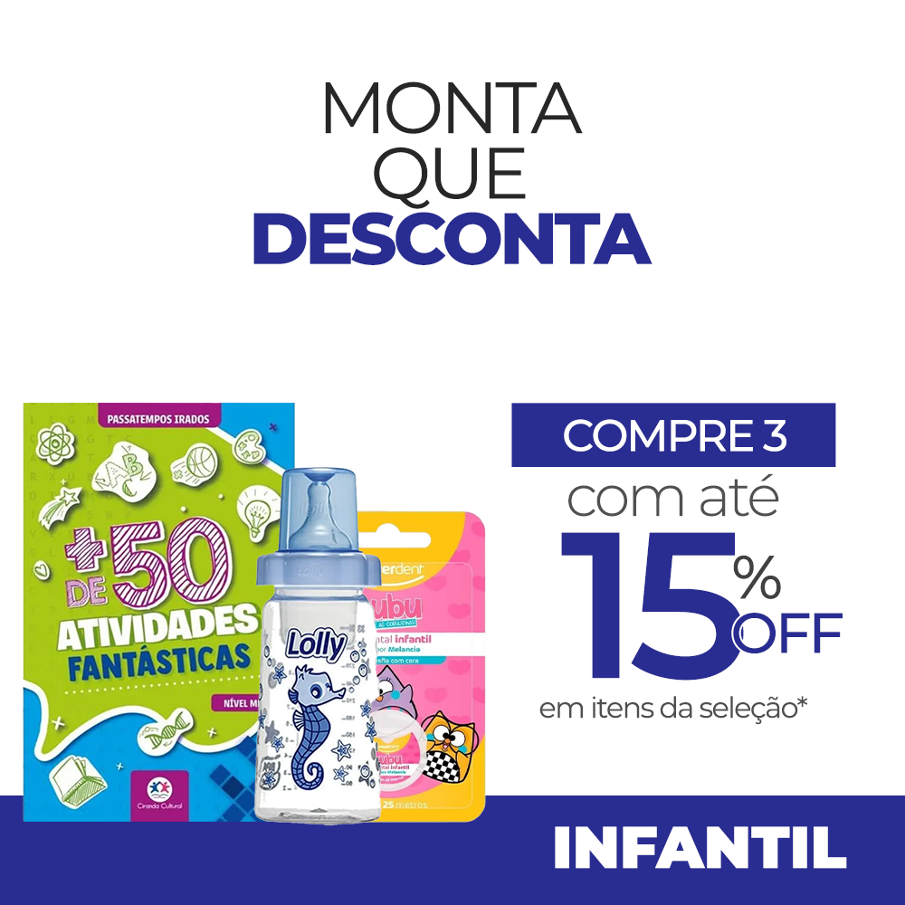 Combine 3 ou mais produtos e ganhe 15% de desconto